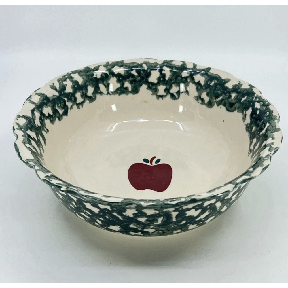 STONEWARE Ceramic Apple Bowl 9 1/4